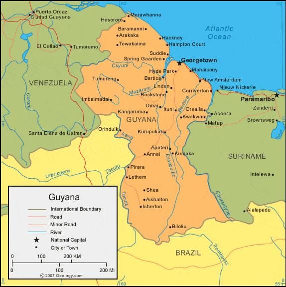 harta e Guajana politike
