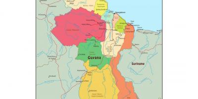 Harta e Guajana treguar 10 rajone administrative
