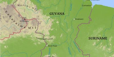 Harta e Guajana treguar ulët bregdetare plain